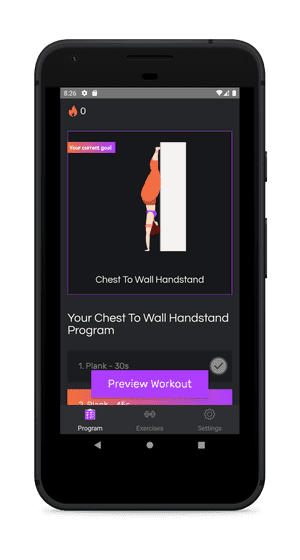 iPhone showing workout preview